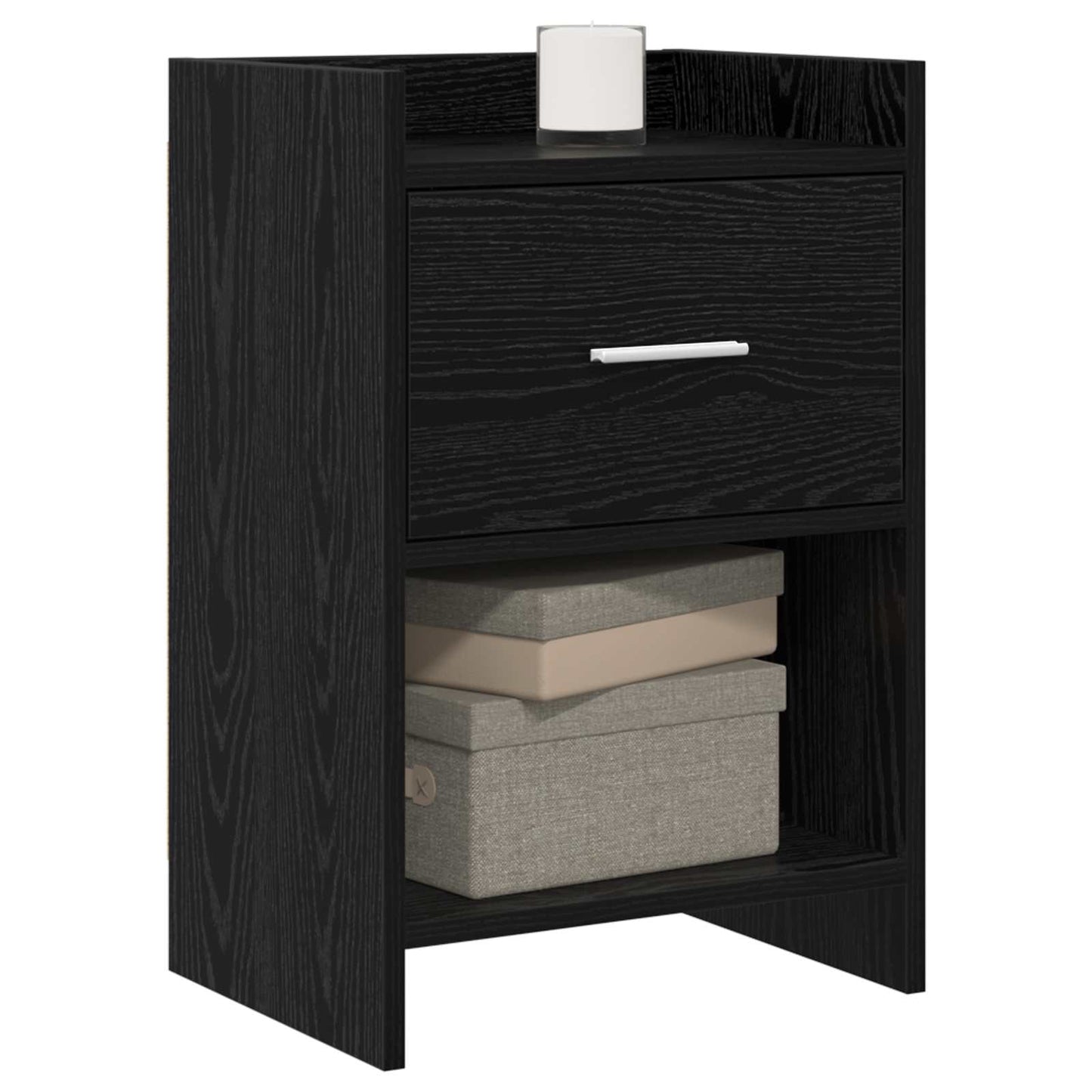 Nattbord 2 pcs Svart eik 40 x 30 x 60 cm Konstruert tre