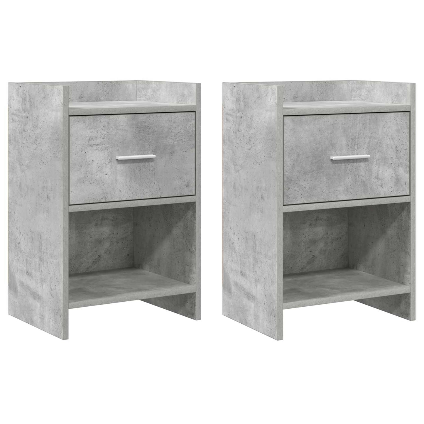 Nattbord 2 pcs Betonggrå 40 x 30 x 60 cm Konstruert tre