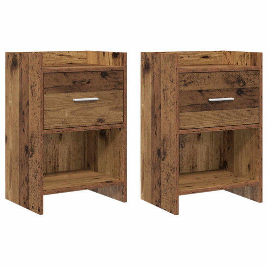 Nattbord 2 pcs Gammelt tre 40 x 30 x 60 cm Konstruert tre