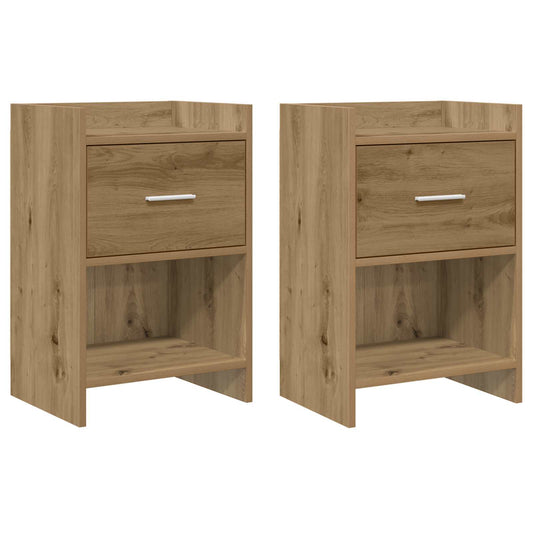 Nattbord 2 pcs Artisan eik 40 x 30 x 60 cm Konstruert tre