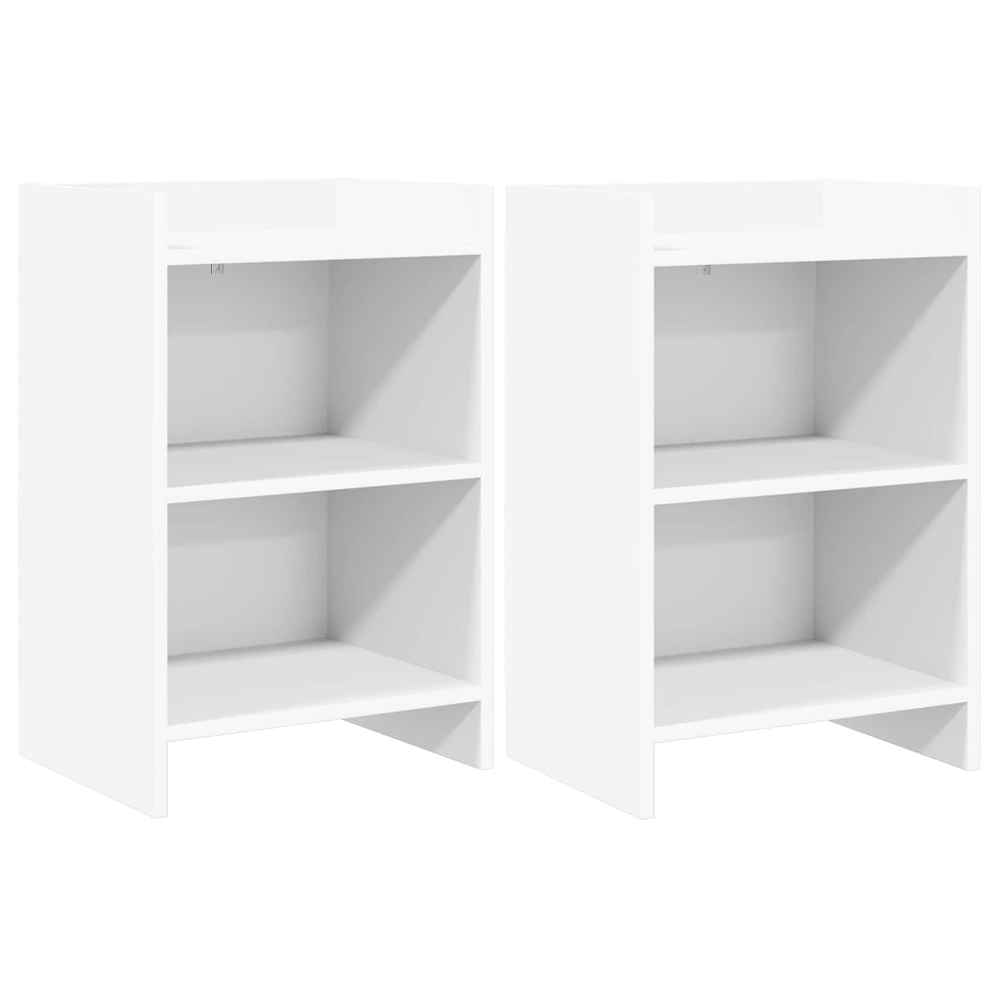 Nattbord 2 pcs Hvit 40 x 30 x 60 cm Konstruert tre