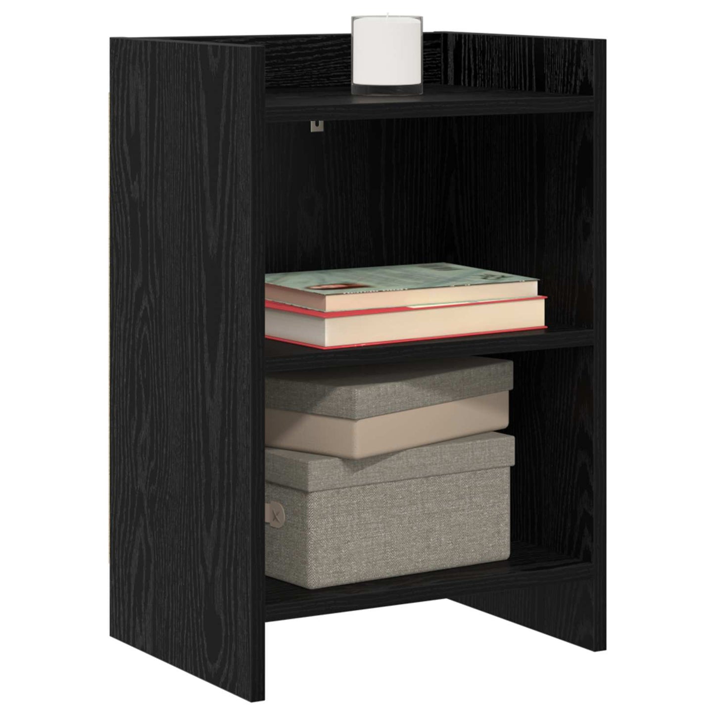 Nattbord 2 pcs Svart eik 40 x 30 x 60 cm Konstruert tre