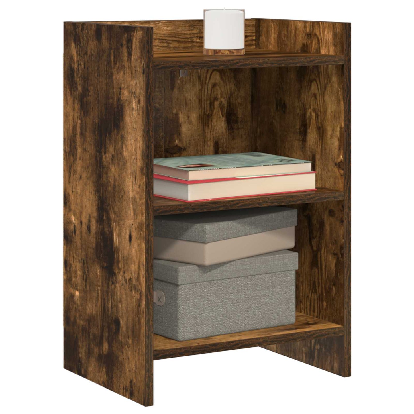 Nattbord 2 pcs Røkt Eik 40 x 30 x 60 cm Konstruert tre