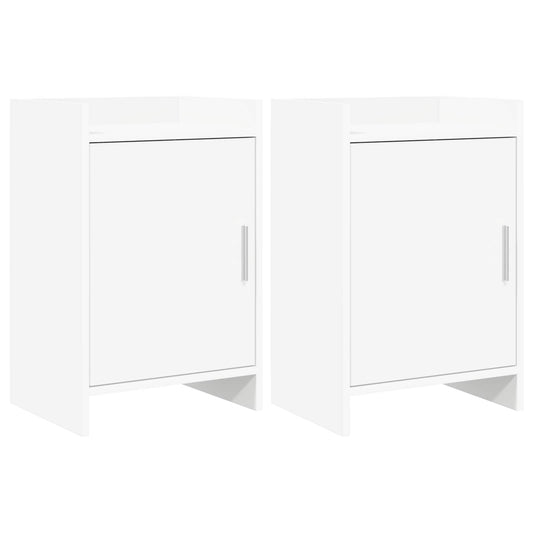 Nattbord 2 pcs Hvit 40 x 30 x 60 cm Konstruert tre