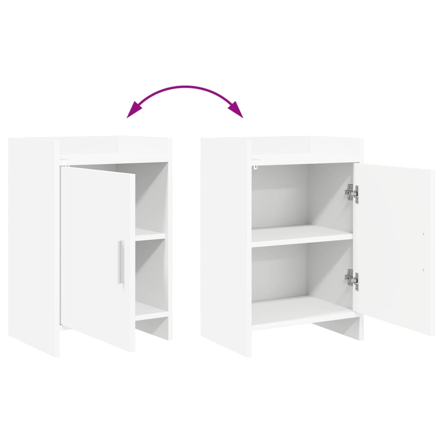 Nattbord 2 pcs Hvit 40 x 30 x 60 cm Konstruert tre