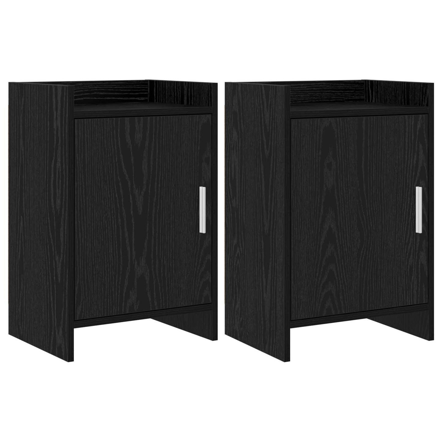 Nattbord 2 pcs Svart eik 40 x 30 x 60 cm Konstruert tre