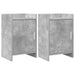 Nattbord 2 pcs Betonggrå 40 x 30 x 60 cm Konstruert tre