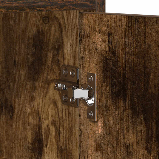 Nattbord 2 pcs Røkt Eik 40 x 30 x 60 cm Konstruert tre