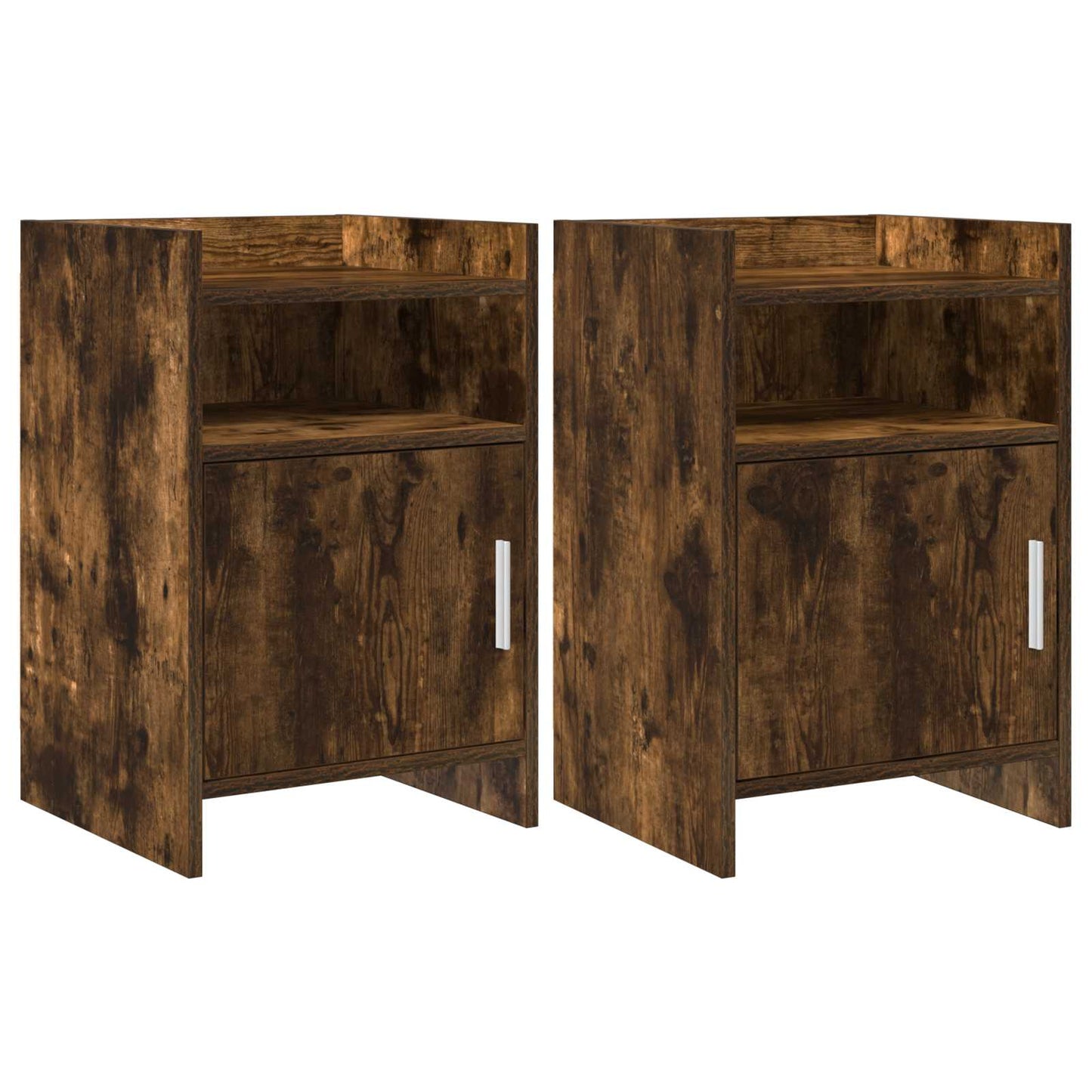 Nattbord 2 pcs Røkt Eik 40 x 36 x 60 cm Konstruert tre