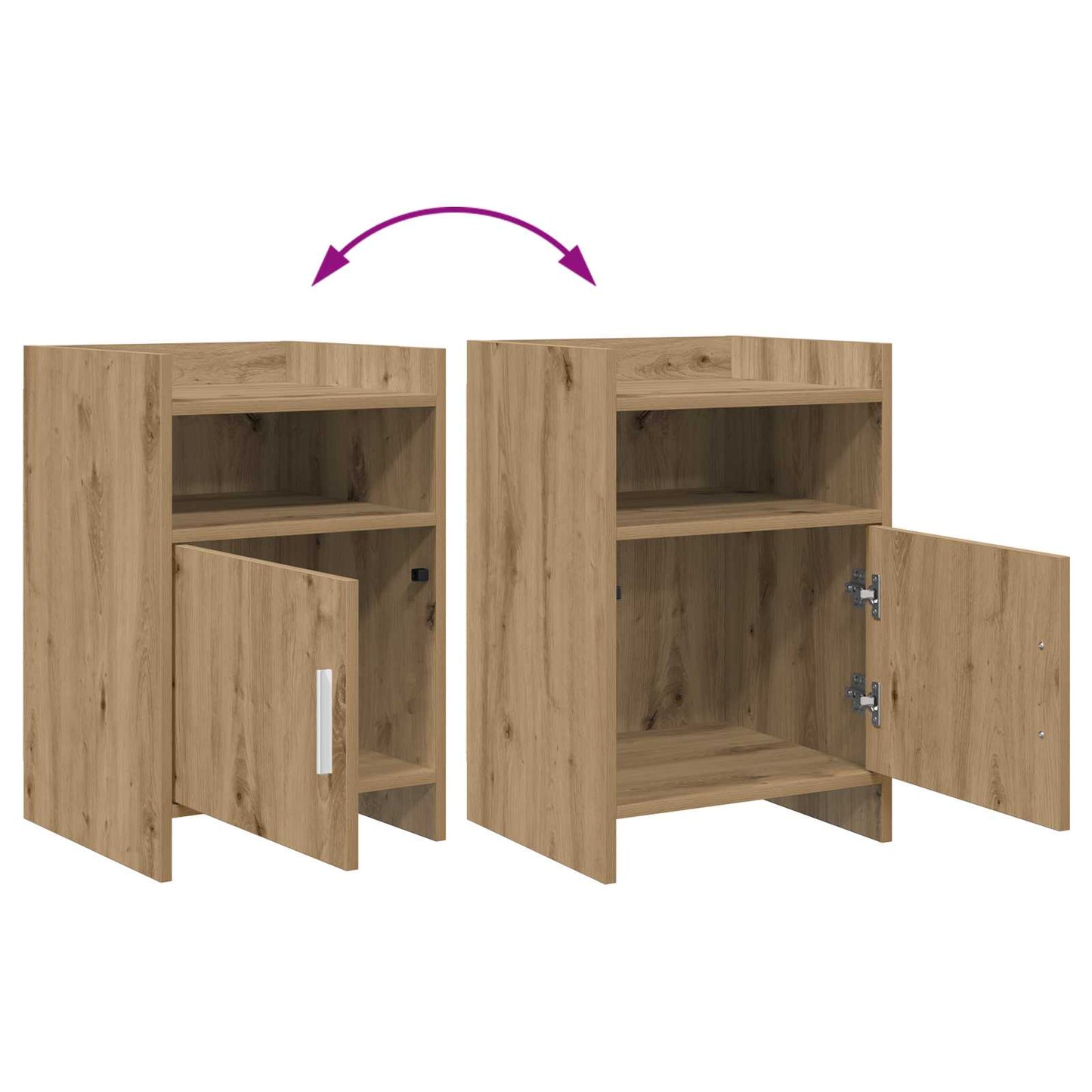 Nattbord 2 pcs Artisan eik 40 x 36 x 60 cm Konstruert tre