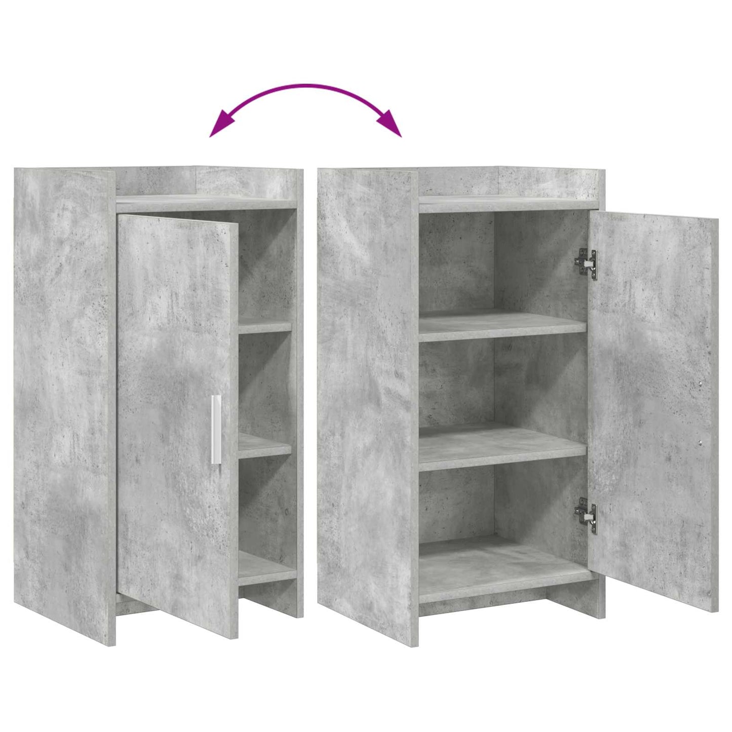 Serviesskap Betonggrå 40 x 36 x 80 cm Konstruert tre