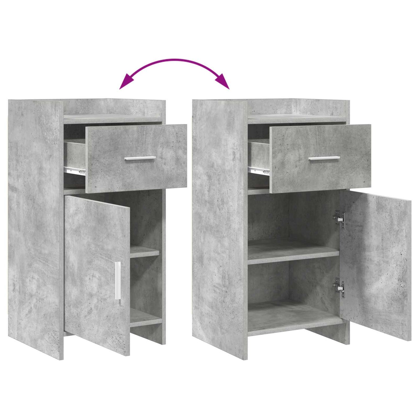 Serviesskap Betonggrå 40 x 36 x 80 cm Konstruert tre