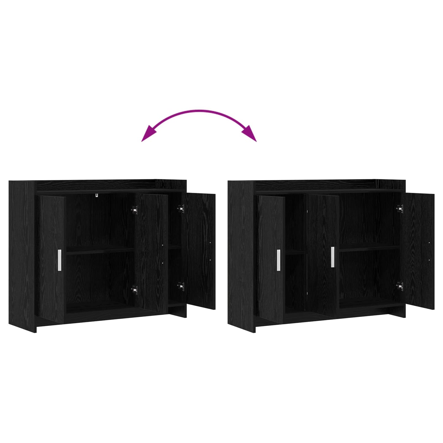 Serviesskap Svart eik 98,5 x 33 x 80 cm Konstruert tre