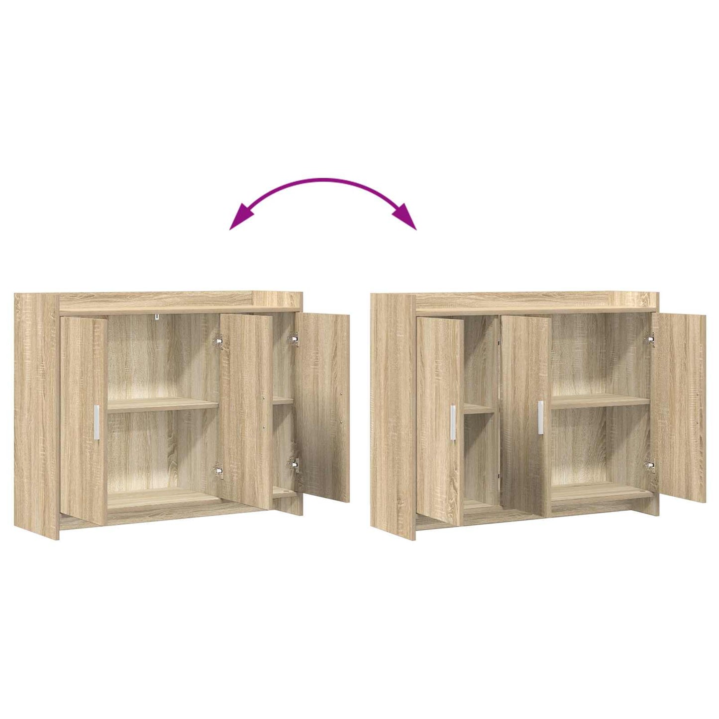 Serviesskap Sonoma eik 98,5 x 33 x 80 cm Konstruert tre