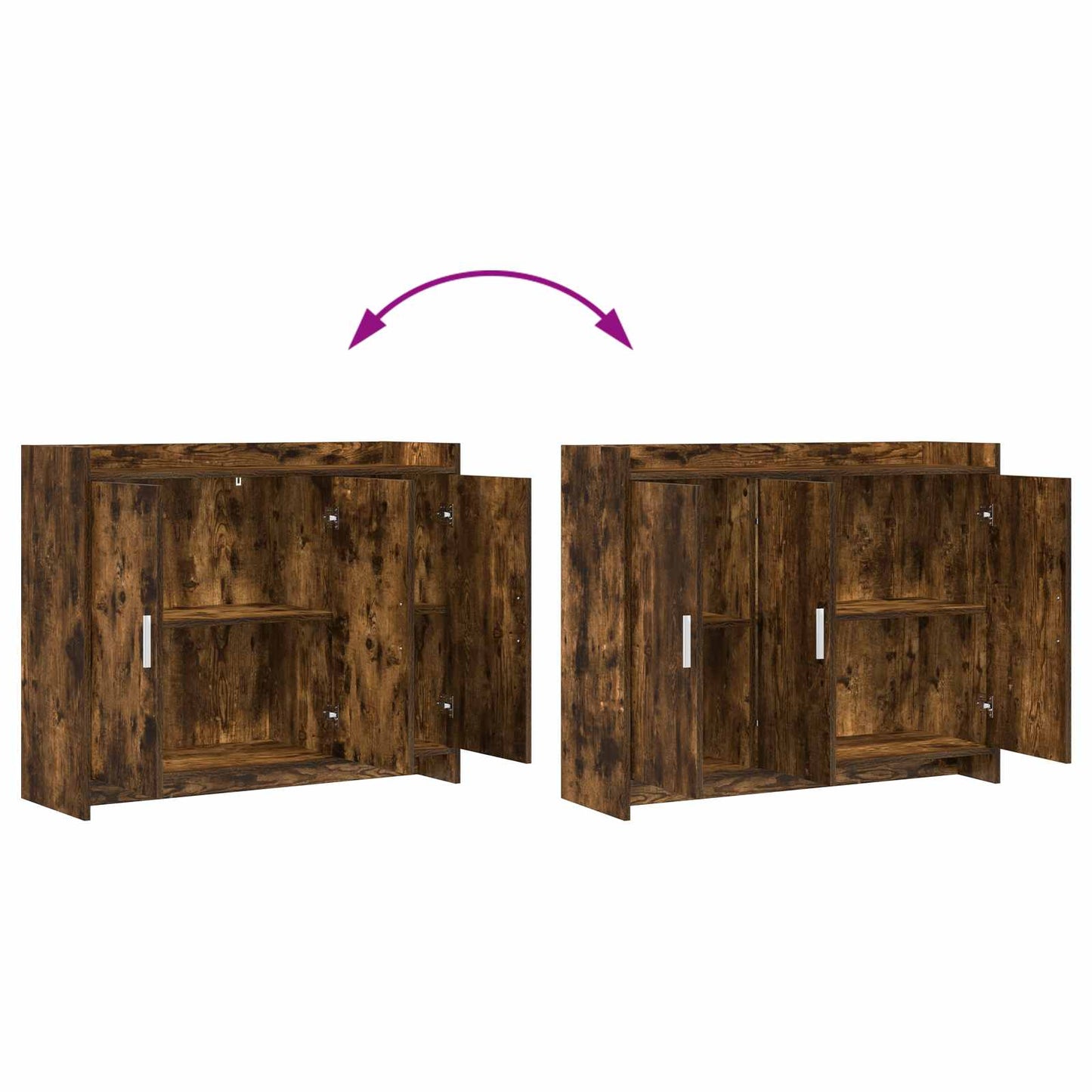 Serviesskap Røkt Eik 98,5 x 33 x 80 cm Konstruert tre