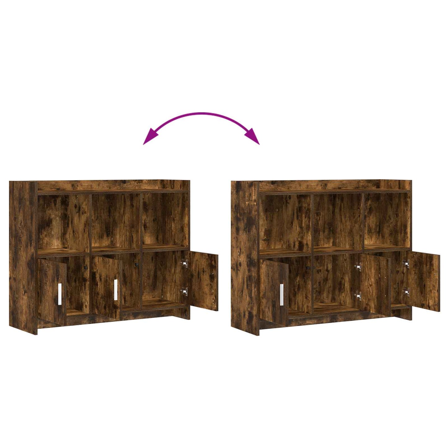 Serviesskap Røkt Eik 98,5 x 33 x 80 cm Konstruert tre