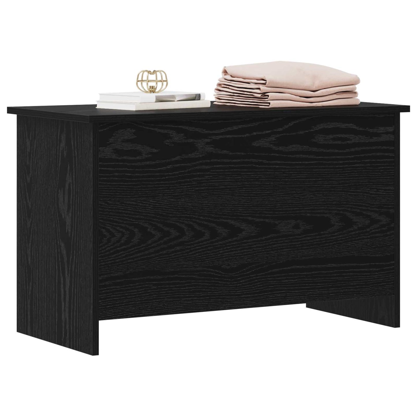Oppbevaringskiste Svart eik 80 x 40 x 50 cm Konstruert tre