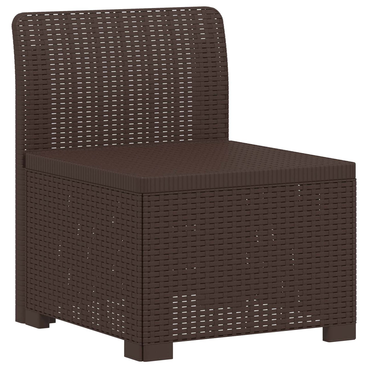 1-seters Hage Sofa Rattan Utseende PP Brun