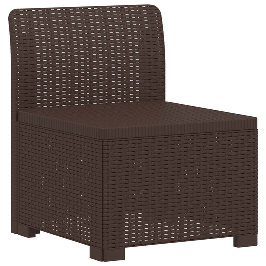 1-seters Hage Sofa Rattan Utseende PP Brun
