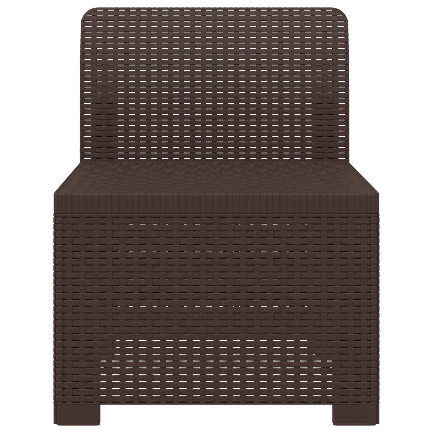1-seters Hage Sofa Rattan Utseende PP Brun
