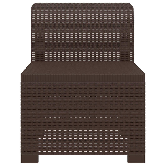 1-seters Hage Sofa Rattan Utseende PP Brun