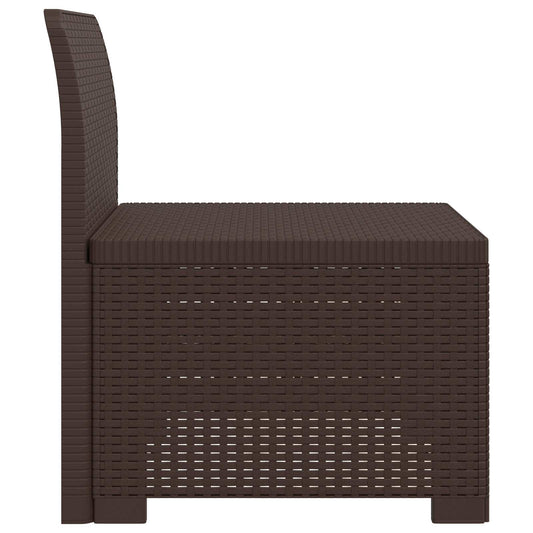 1-seters Hage Sofa Rattan Utseende PP Brun