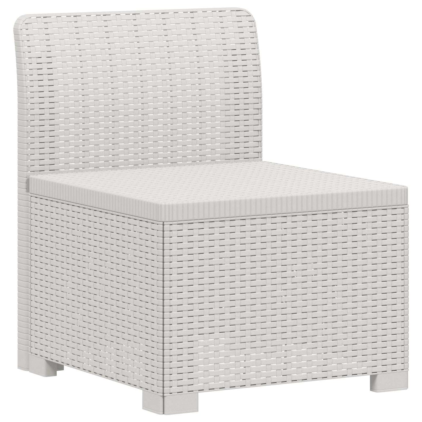 1-seters Hage Sofa Rattan Utseende PP Hvit