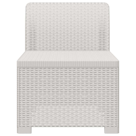 1-seters Hage Sofa Rattan Utseende PP Hvit