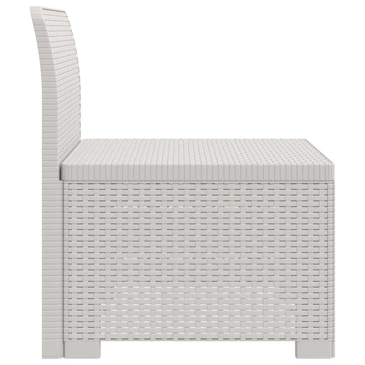 1-seters Hage Sofa Rattan Utseende PP Hvit