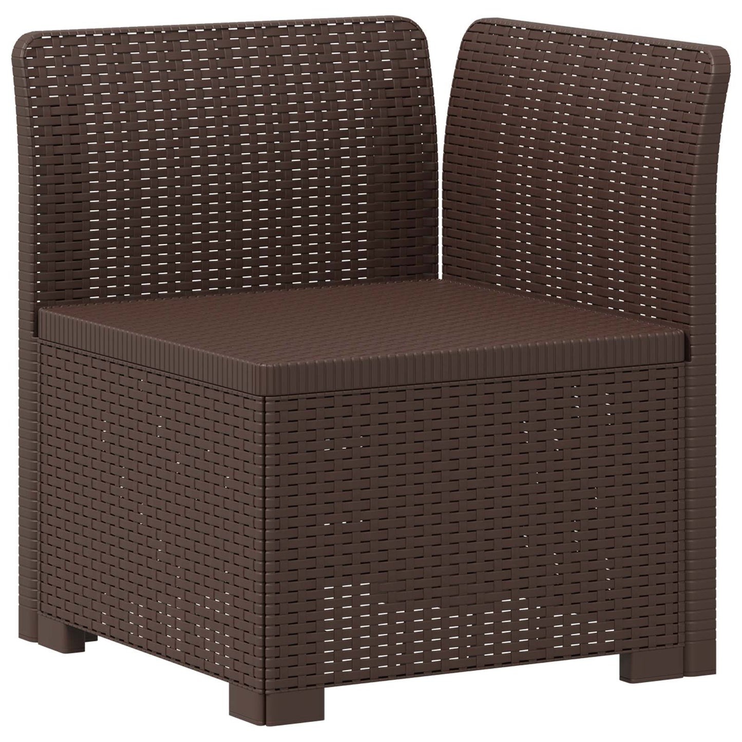 1-seters Hage Sofa Rattan Utseende PP Brun