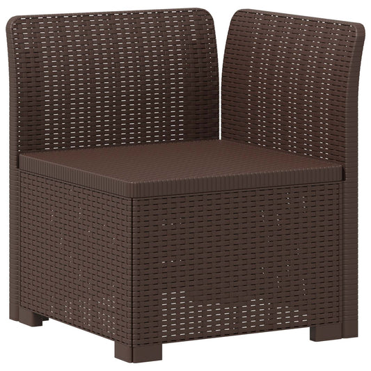 1-seters Hage Sofa Rattan Utseende PP Brun