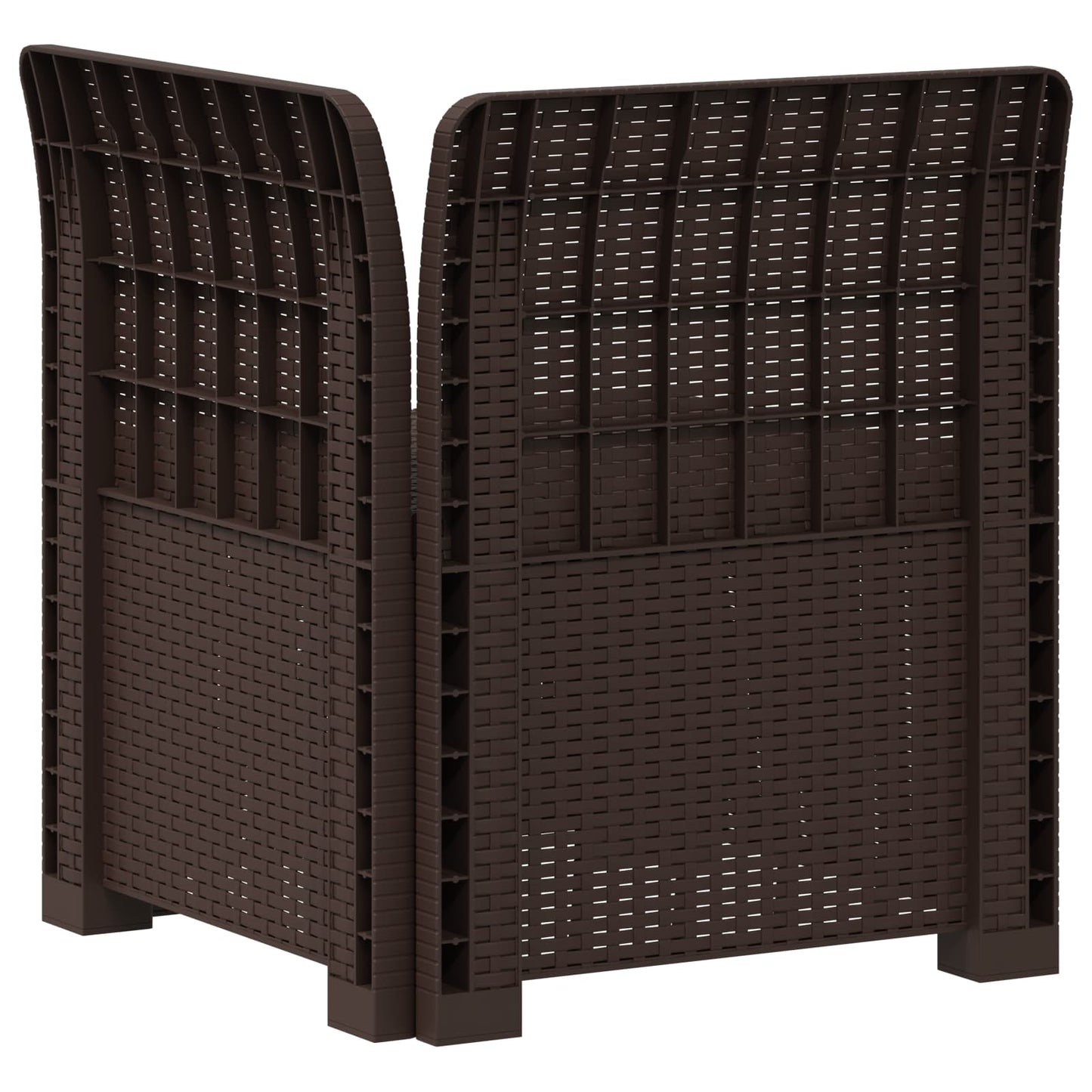 1-seters Hage Sofa Rattan Utseende PP Brun