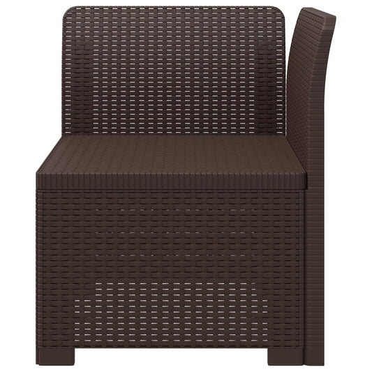 1-seters Hage Sofa Rattan Utseende PP Brun