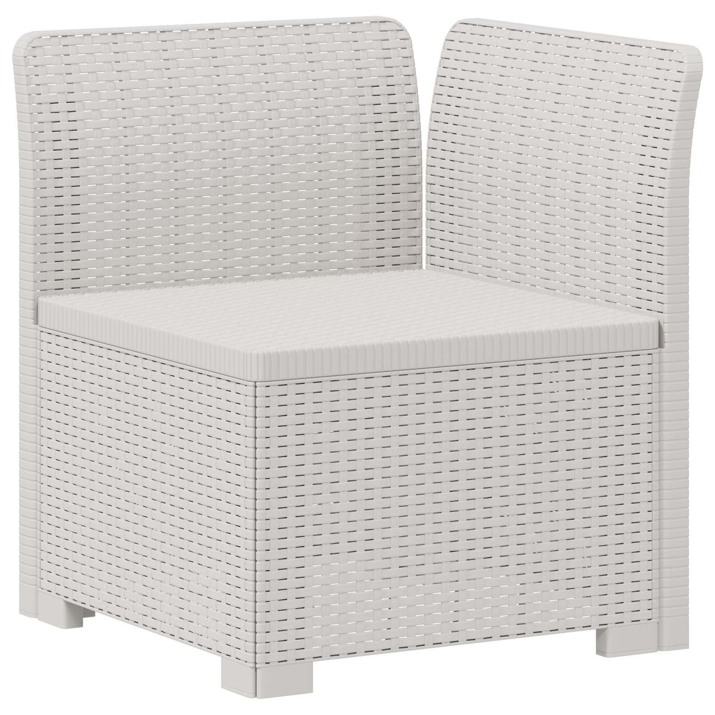 1-seters Hage Sofa Rattan Utseende PP Hvit
