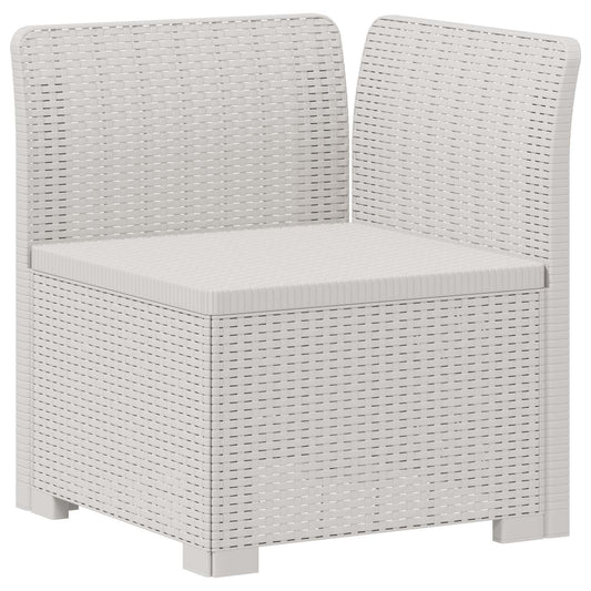 1-seters Hage Sofa Rattan Utseende PP Hvit