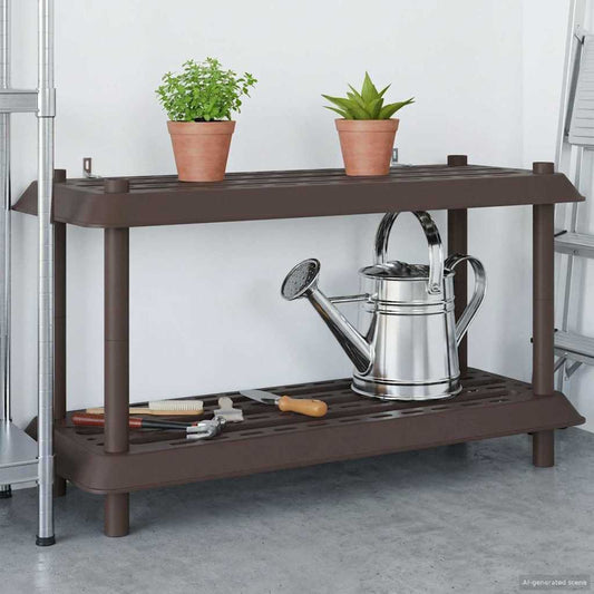 Hyllesystem 2 nivåer 100 x 40 x 55,5 cm PP Brun