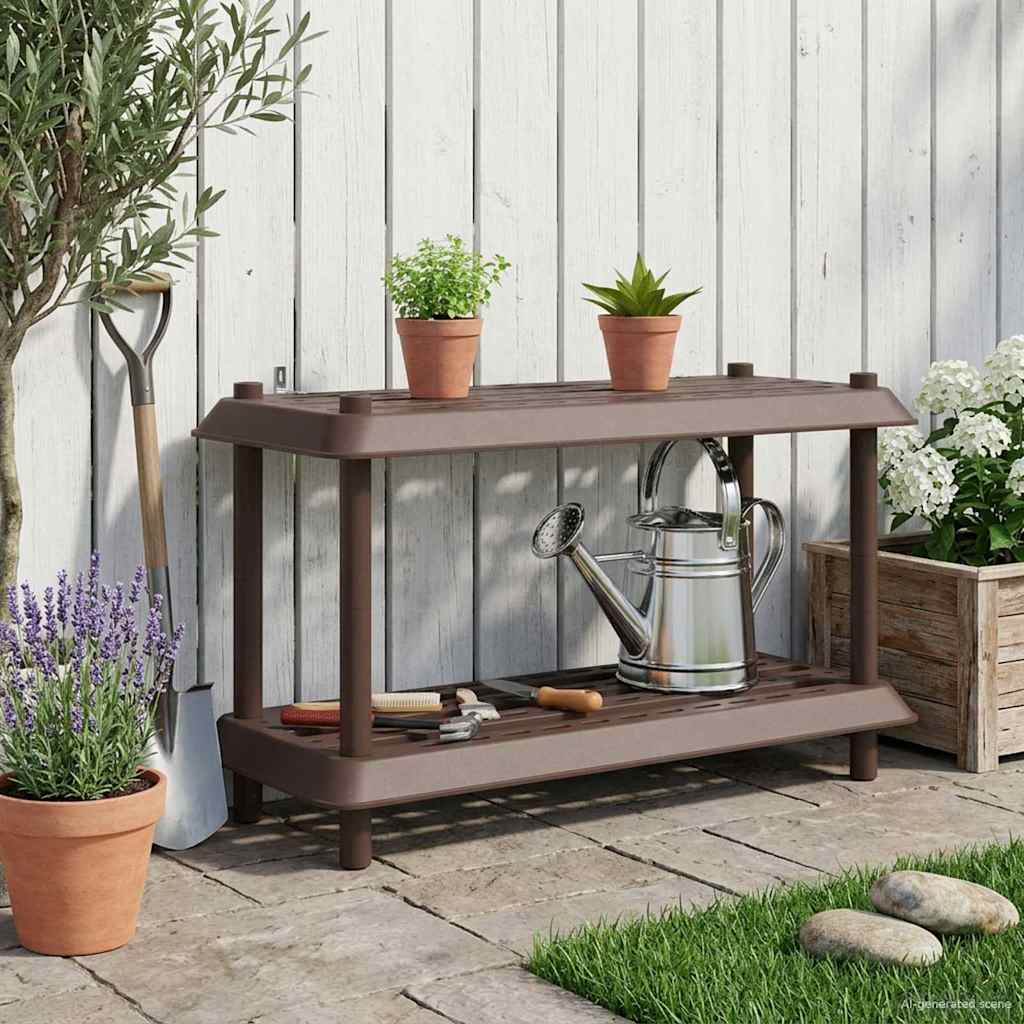 Hyllesystem 2 nivåer 100 x 40 x 55,5 cm PP Brun