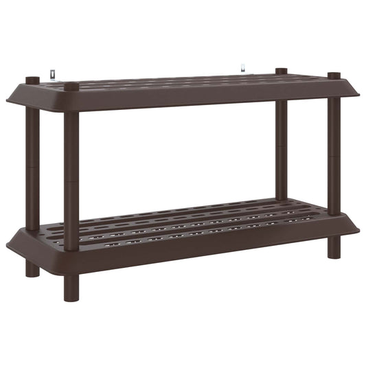 Hyllesystem 2 nivåer 100 x 40 x 55,5 cm PP Brun
