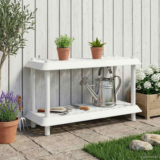 Hyllesystem 2 nivåer 100 x 40 x 55,5 cm PP Hvit