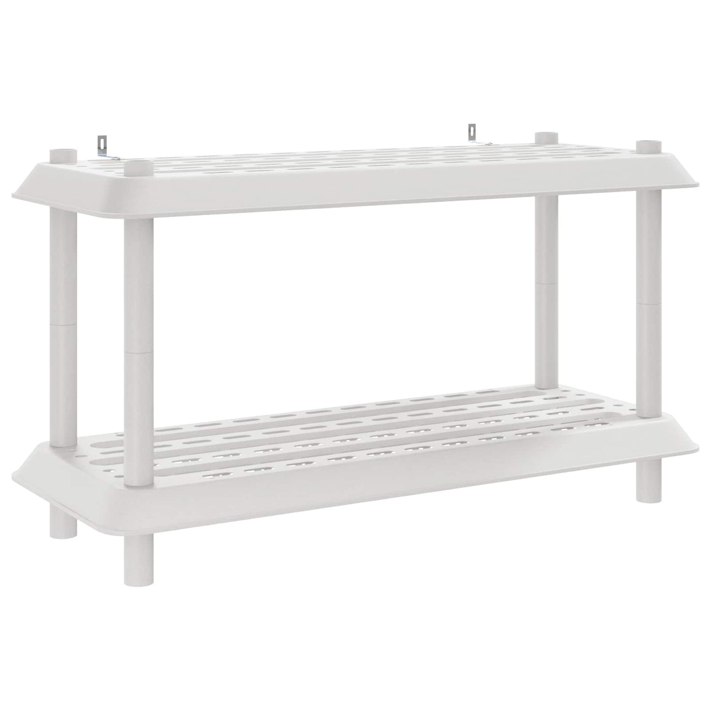 Hyllesystem 2 nivåer 100 x 40 x 55,5 cm PP Hvit