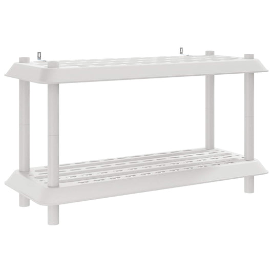 Hyllesystem 2 nivåer 100 x 40 x 55,5 cm PP Hvit
