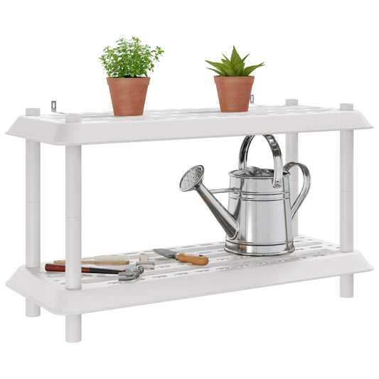 Hyllesystem 2 nivåer 100 x 40 x 55,5 cm PP Hvit