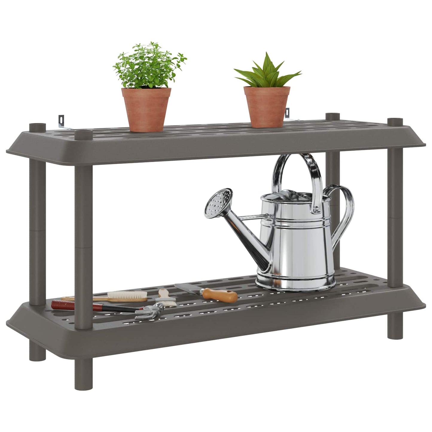 Hyllesystem 2 nivåer 100 x 40 x 55,5 cm PP Lysegrå