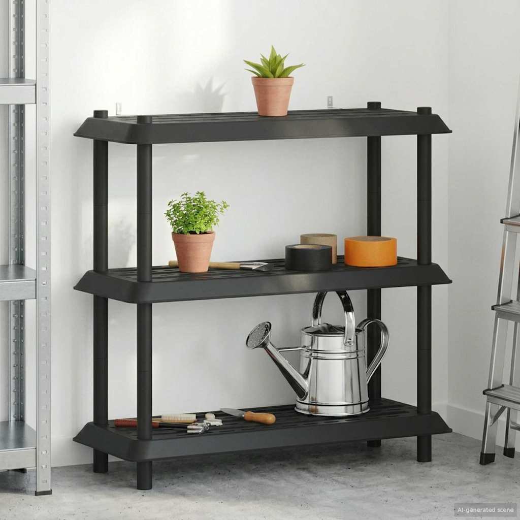 Hyllesystem 3 nivåer 100 x 40 x 96 cm PP Antrasitt