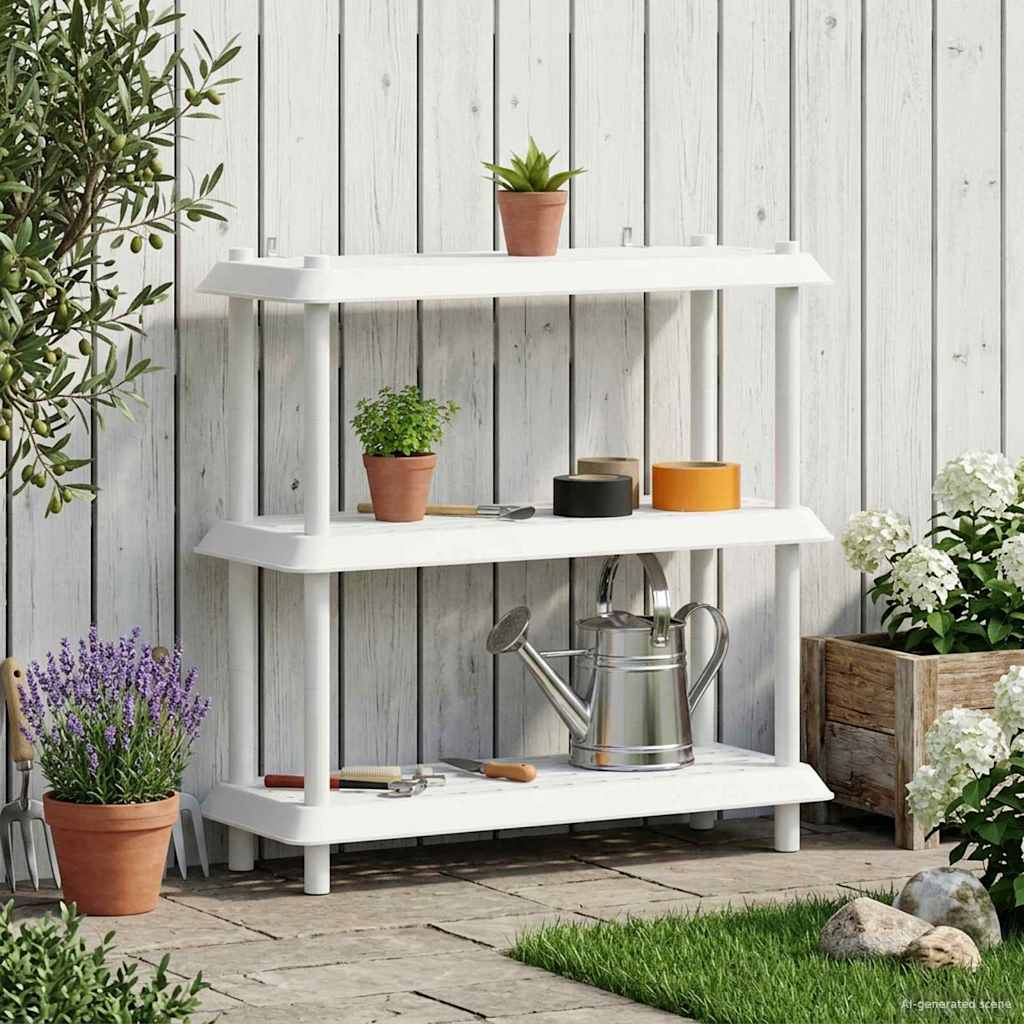 Hyllesystem 3 nivåer 100 x 40 x 96 cm PP Hvit