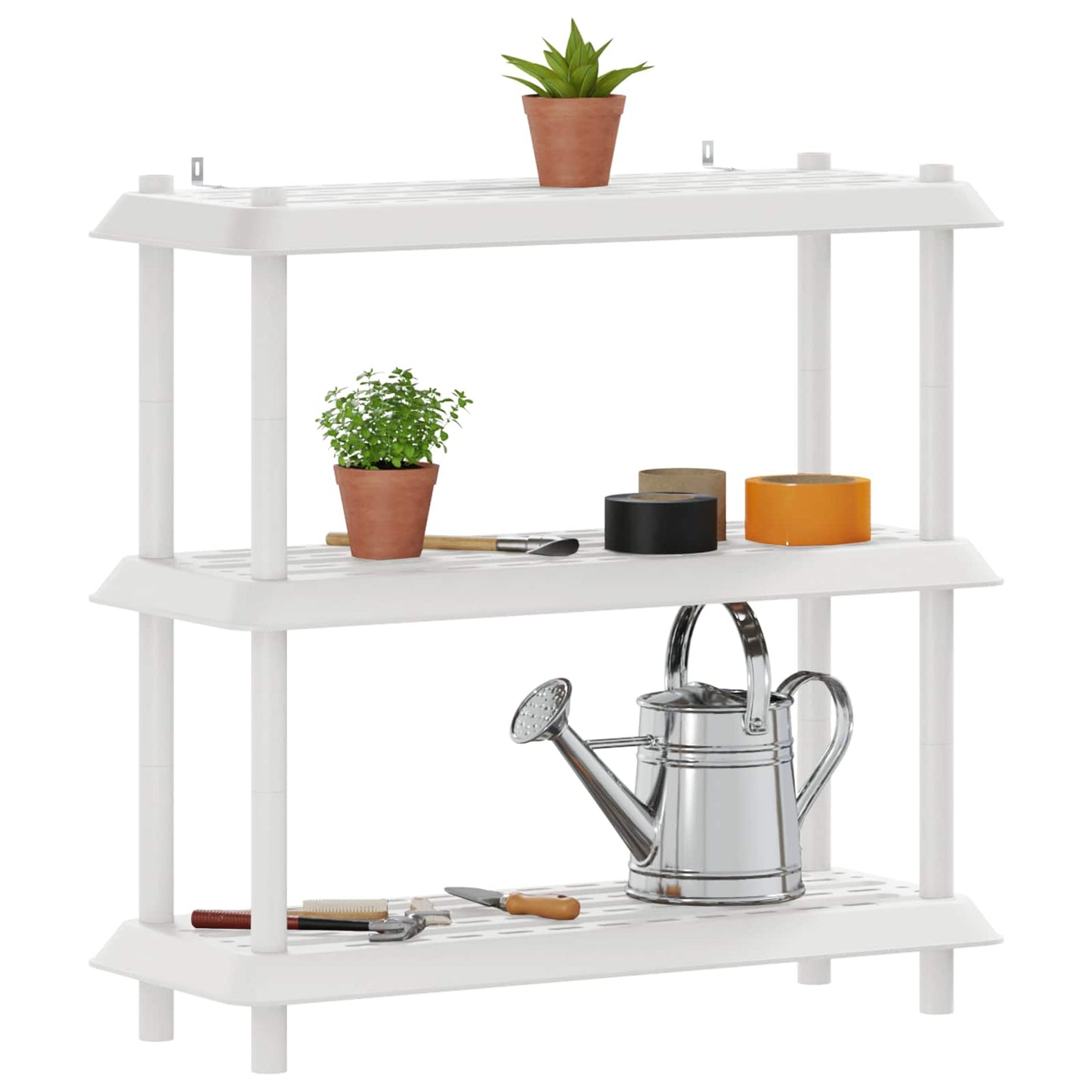 Hyllesystem 3 nivåer 100 x 40 x 96 cm PP Hvit