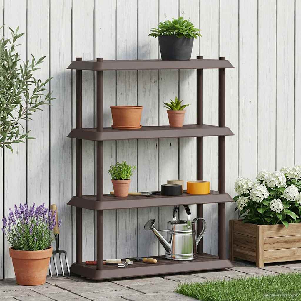 Hyllesystem 4 nivåer 100 x 40 x 136,5 cm PP Brun