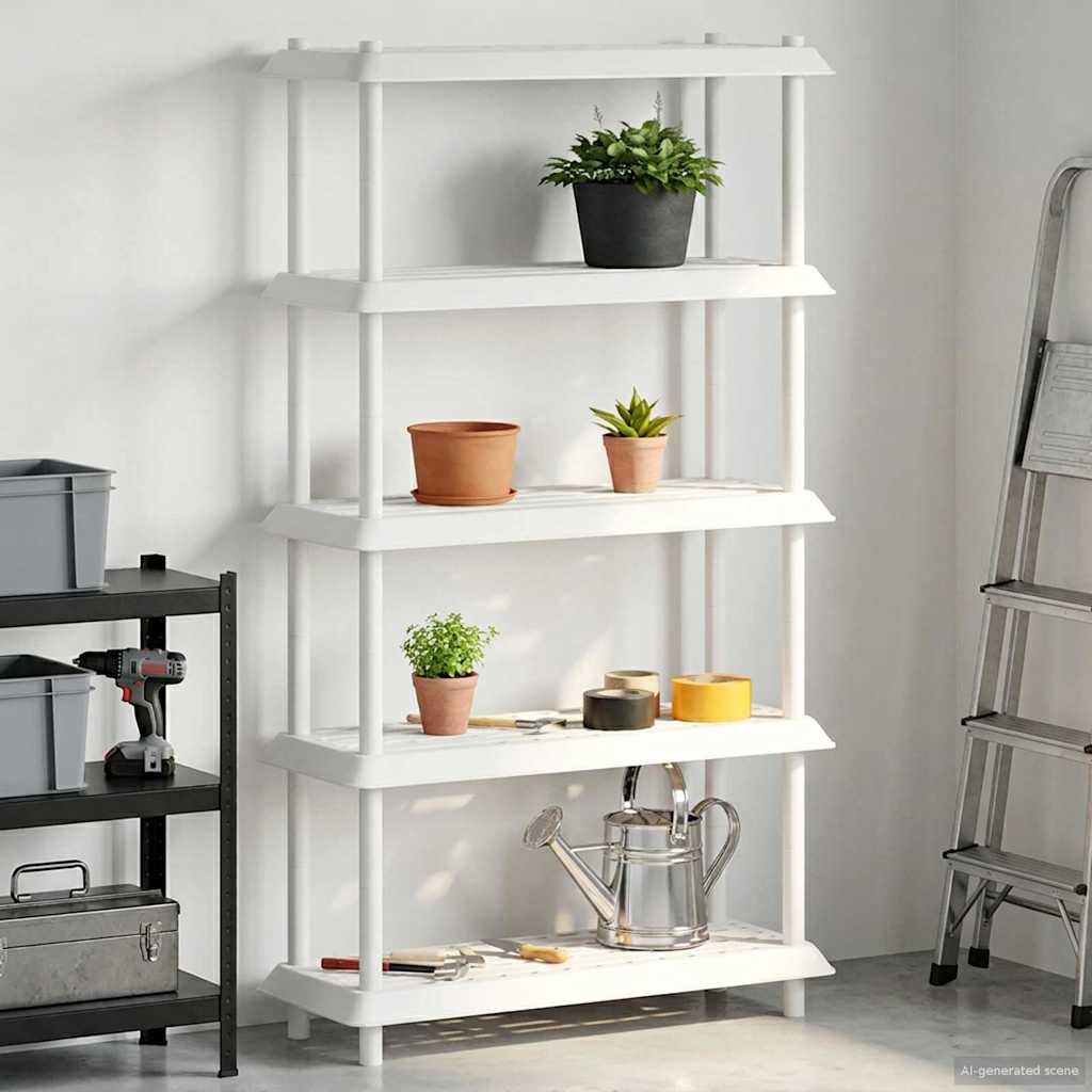 Hyllesystem 5 nivåer 100 x 40 x 177 cm PP Hvit
