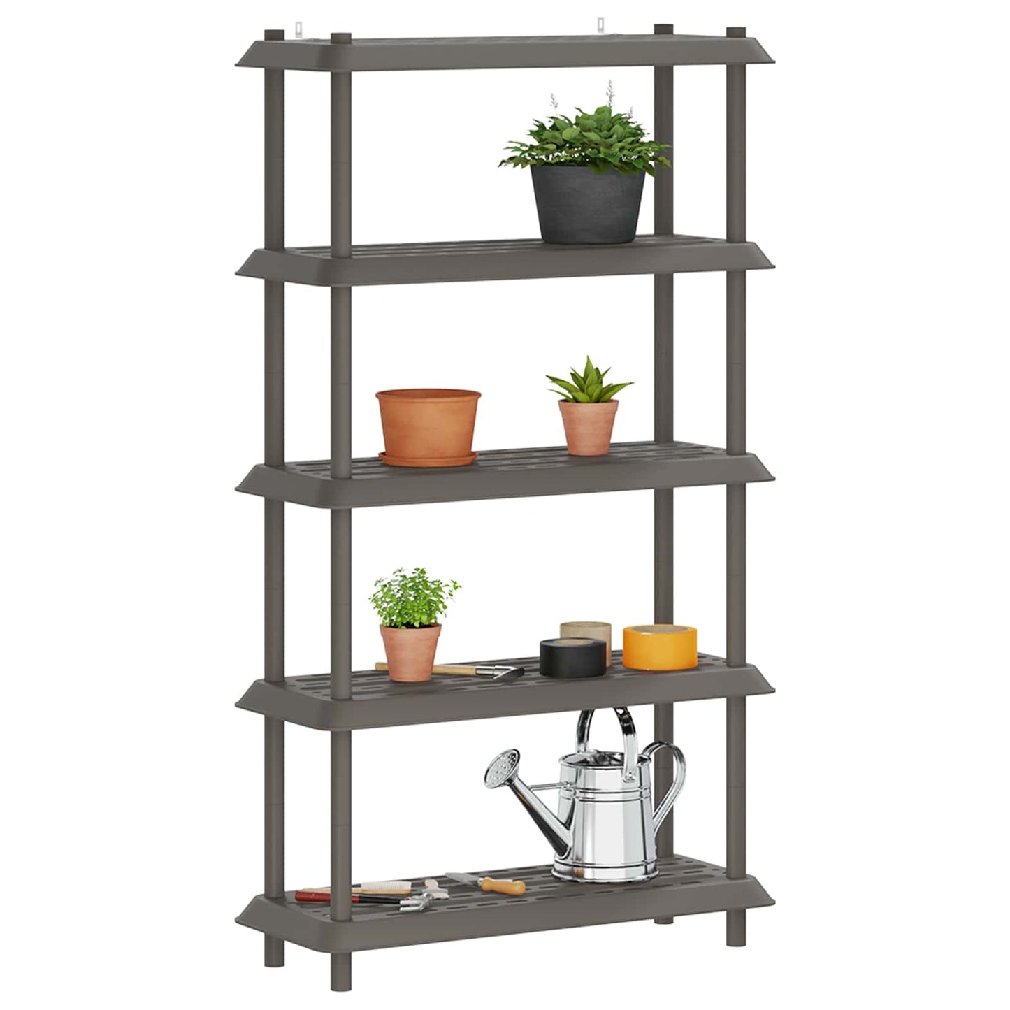 Hyllesystem 5 nivåer 100 x 40 x 177 cm PP Lysegrå