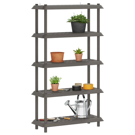 Hyllesystem 5 nivåer 100 x 40 x 177 cm PP Lysegrå